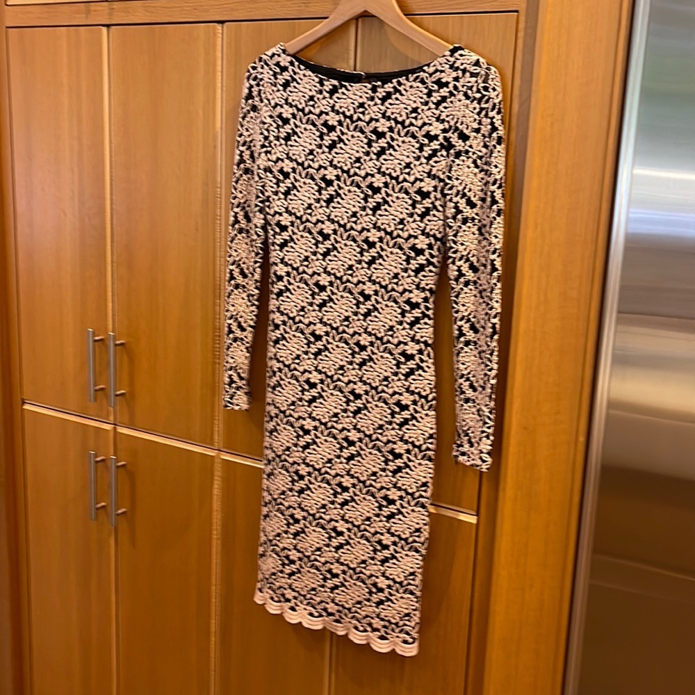 Lovely black and beige lacy dress, worn once!